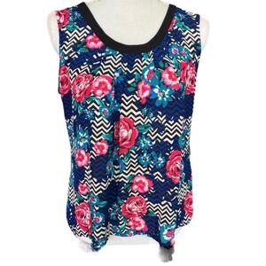 Candie's Floral Sleeveless Top Large